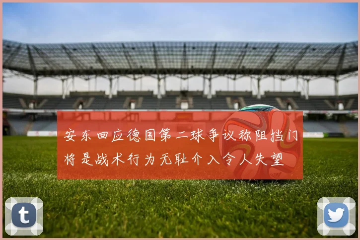 安东回应德国第二球争议称阻挡门将是战术行为无耻介入令人失望